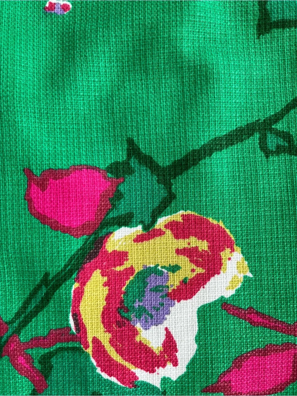 J. Crew Green Floral Pencil Skirt with Pink Accents